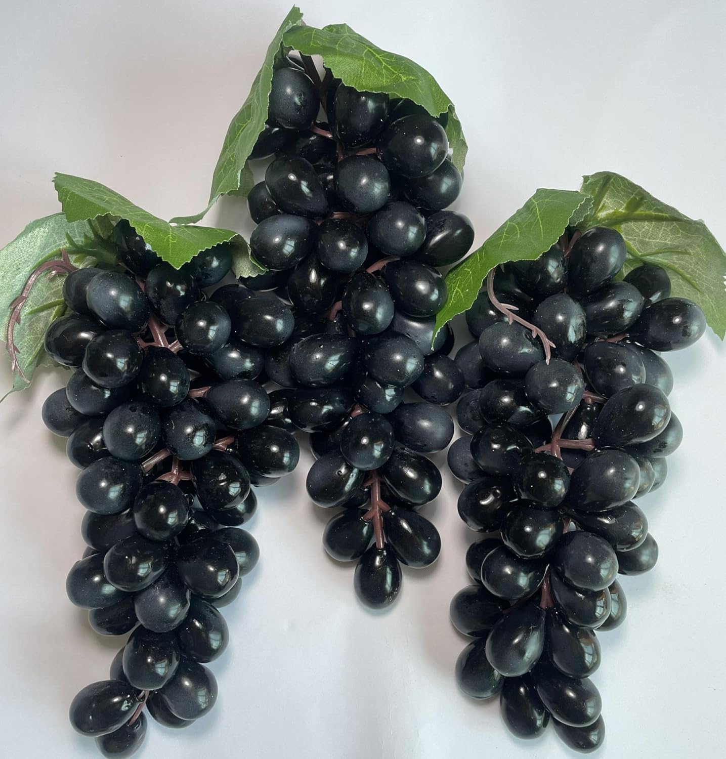 3 Bunches Black Lifelike Artificial Grape Fake Grape Bunch