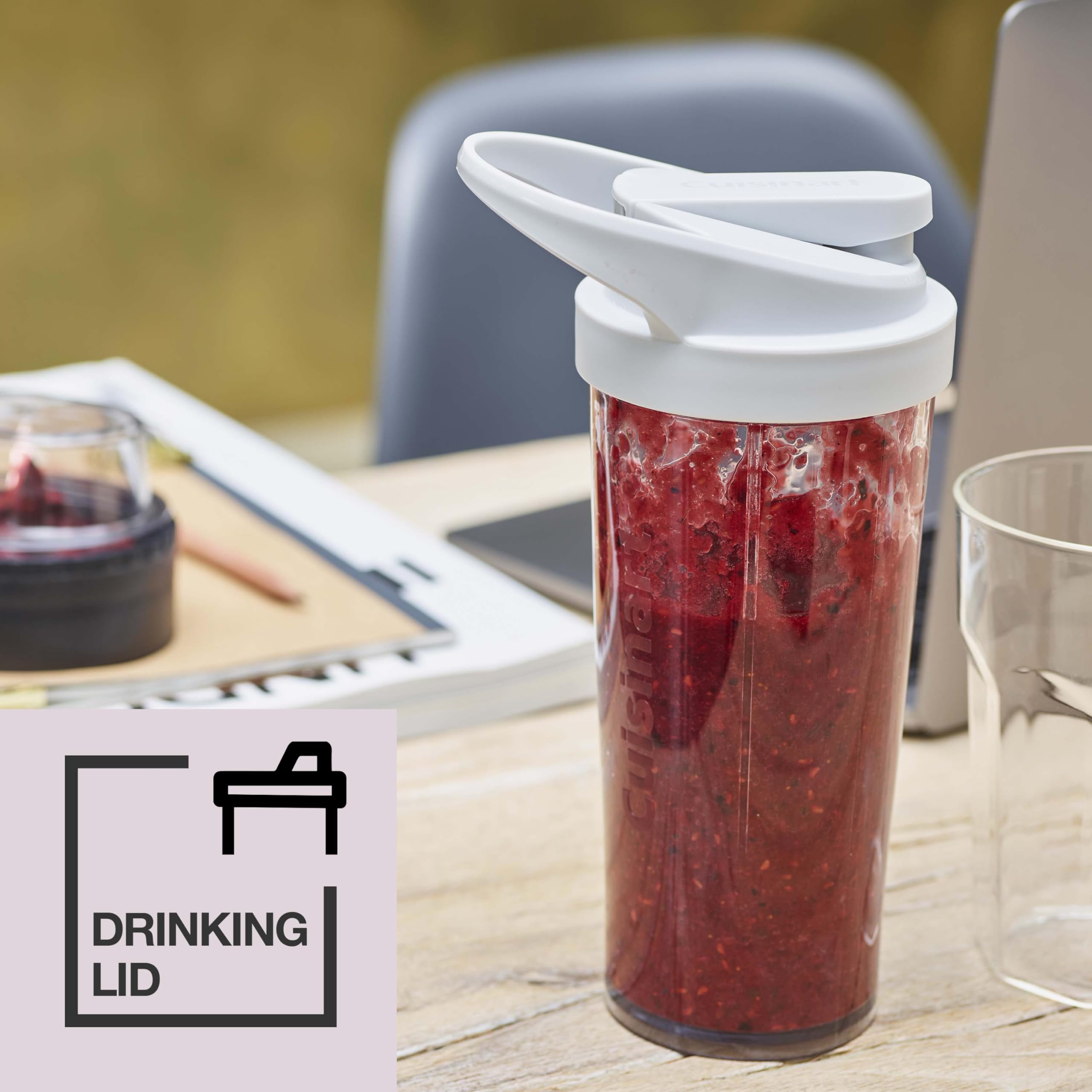 Cuisinart Frullatore portatile senza fili da 450 ml Frullatore portatile, frappe, frappè, frappè ricaricabile USB, palmare Tritan BPA tazza di miscelazione con coperchio incluso