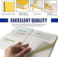 Vista 3 de Cuaderno rayado para diario, 160 páginas, tamaño mediano de 5.7 x 8 pulgadas, papel grueso de 2.95 oz/yd² (100 g/m²), tapa dura, paquete de 3