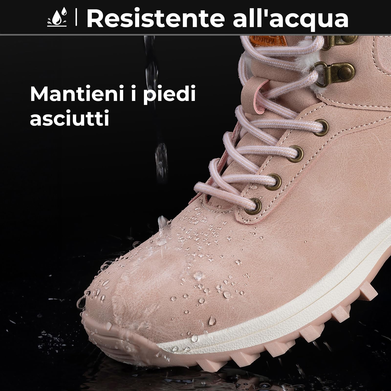 Mishansha Stivali da Neve Uomo Inverno Scarpe Pelliccia Donna Caldi Scarponcini Trekking Imbottiti 36-48