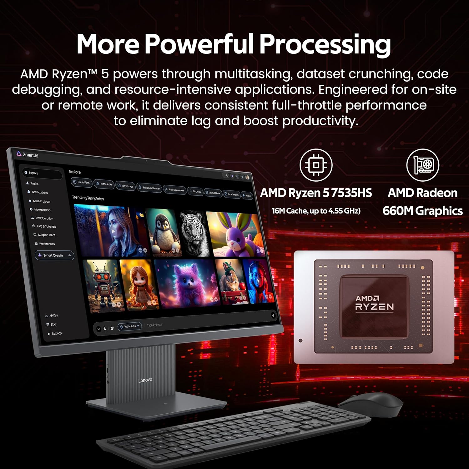 AMD Ryzen 5 7535HS processor and AMD Radeon 660M Graphics