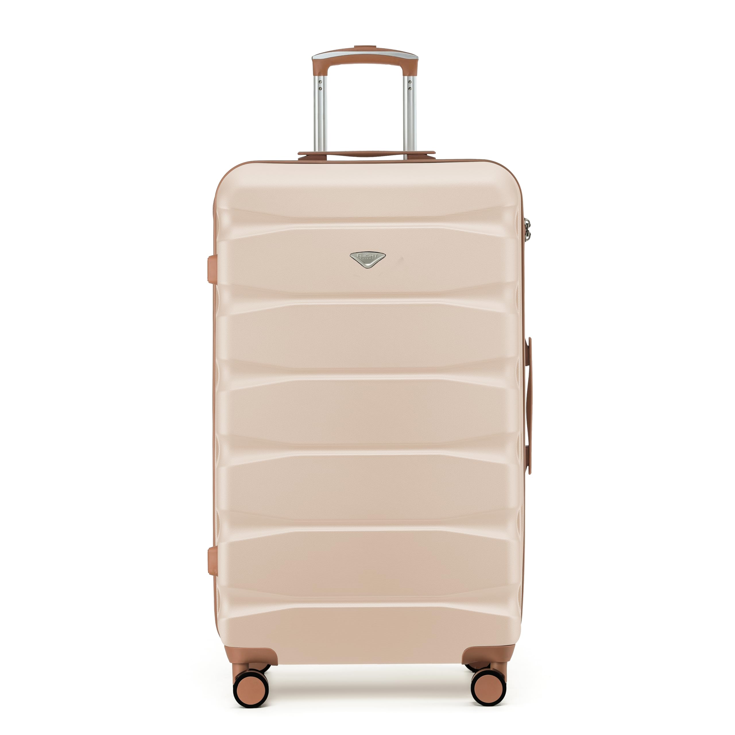 Flight Knight Set of 3 ABS Hard Shell Trunk Luggage for Vacation & Holidays | Carry-On 40cm, Medium & Large Check-in Travel Suitcase |Durable and Lightweight Trolley, 8-Wheel Spinner | TSA Lock