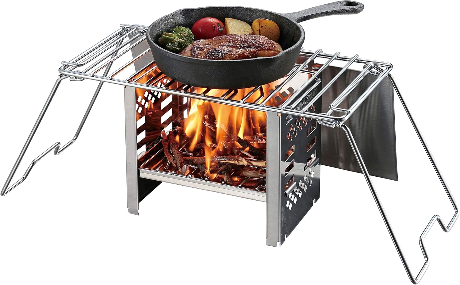 Captain Stag UG-30 Trivet Table Grill Stand Table with Windshield