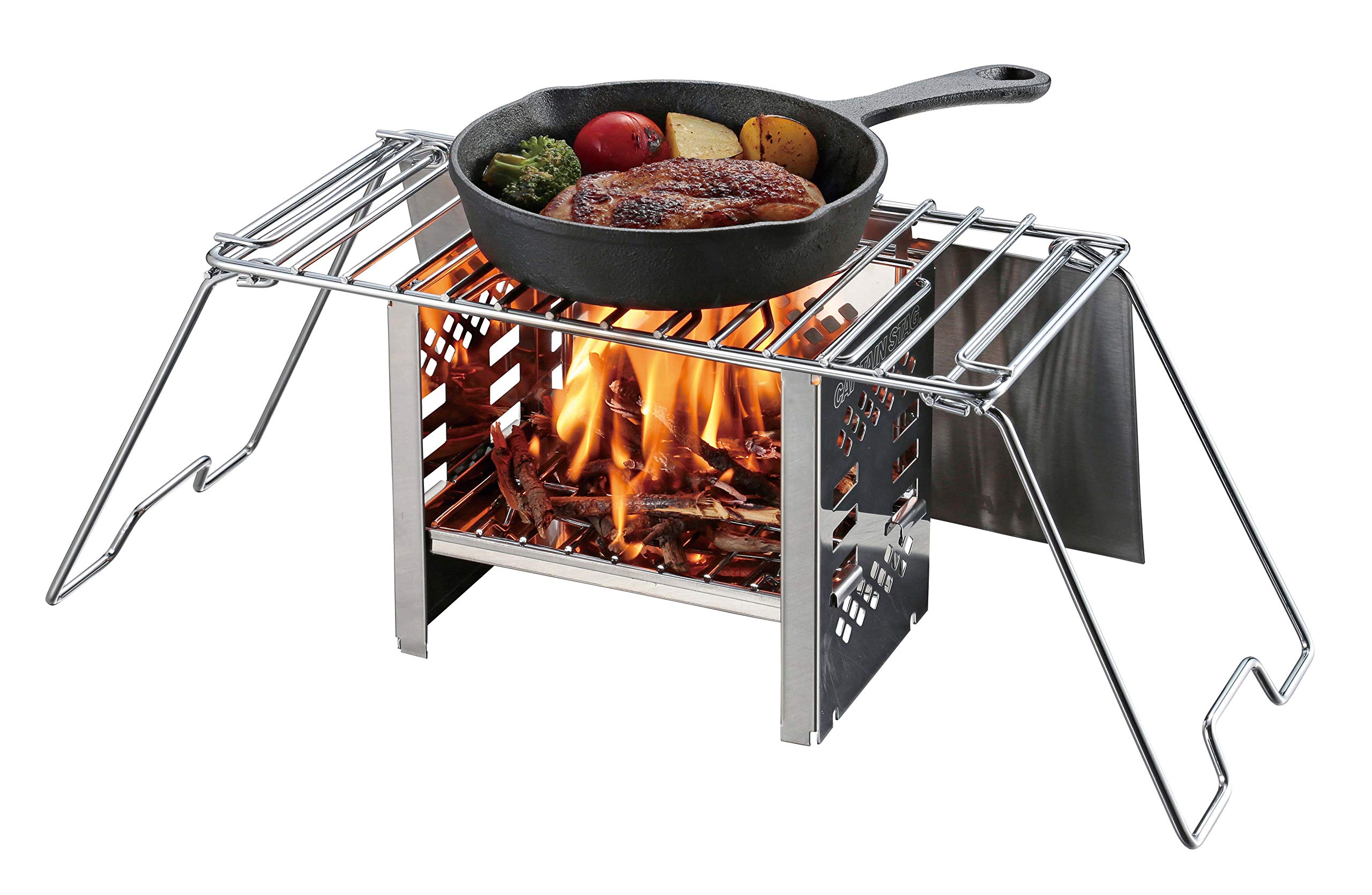 テント・タープ CAPTAIN STAG Fire and Grill Table Set CAPTAIN STAG UP-1038 Modular Hexa Grill Table Set Portable