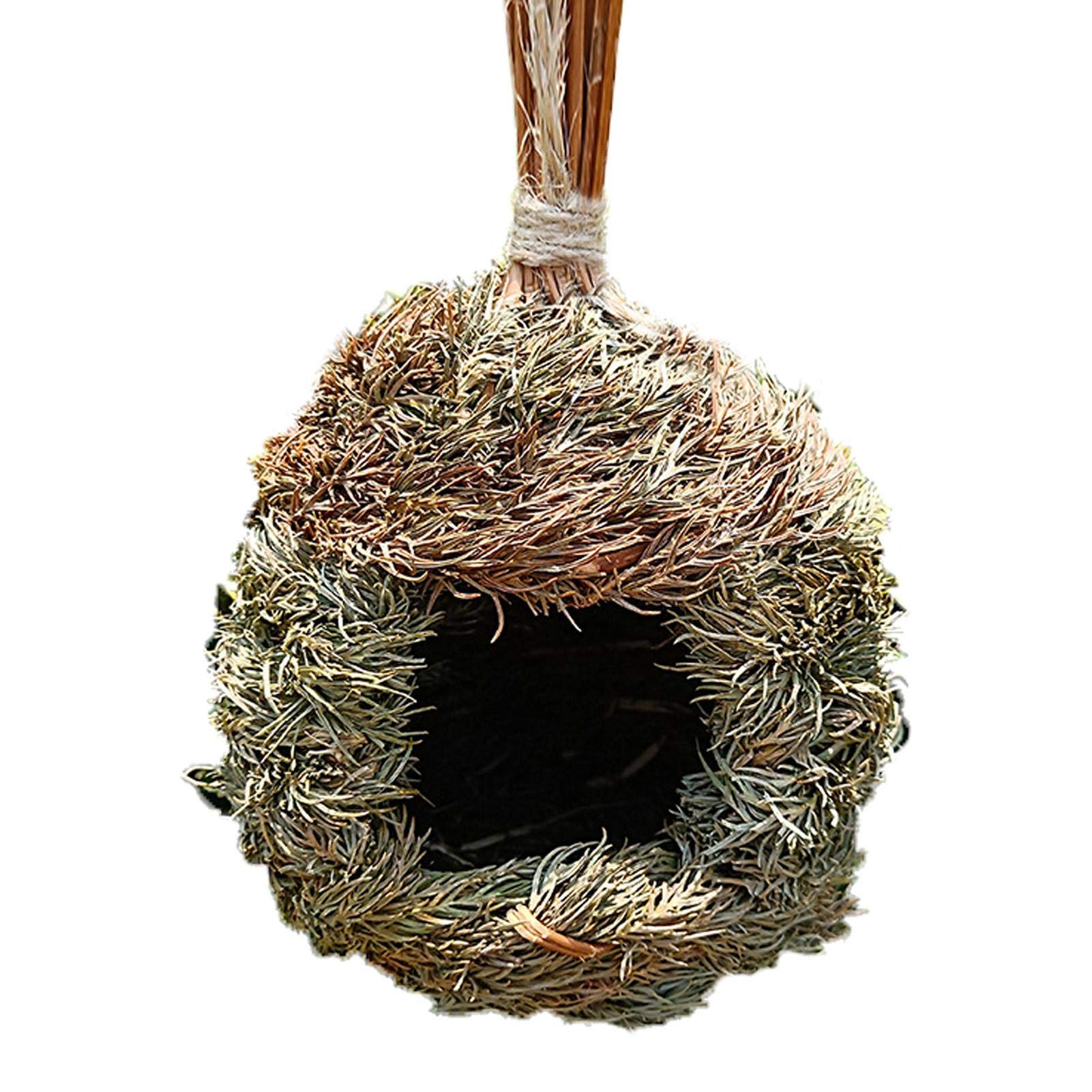 arthomer Woven Bird Cage, Straw Woven Bird House, Bird Rest Place for All Birds, 15 x 15 x 20 cm
