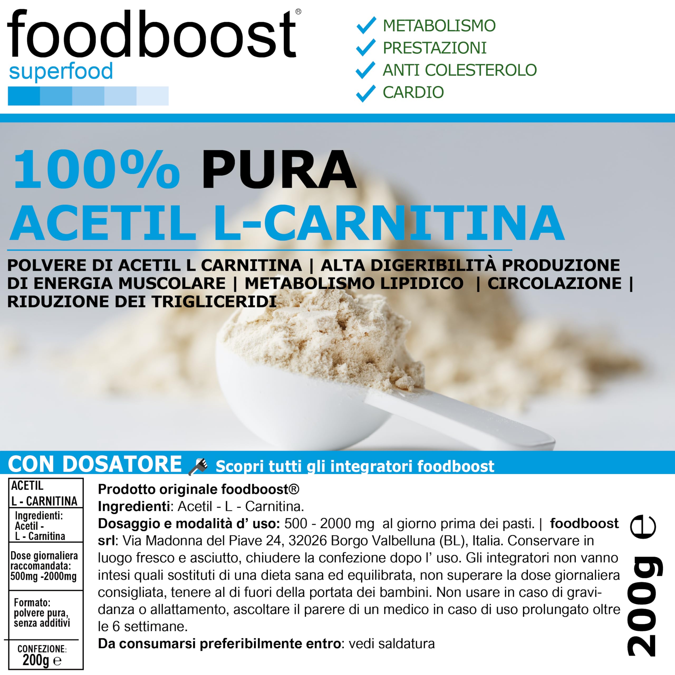 Next Acetil L Carnitina 1000 mg 60 CPS - Integratore di Acetyl L Carnitina Produzione di Energia e Favorisce il Metabolismo dei Grassi, Dimagrante Brucia Grassi - Integratori Palestra Pre Workout