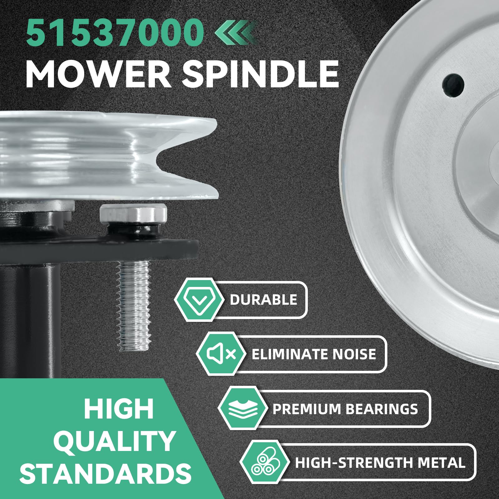 51537000 51527900 - Kit mandrino per tosaerba Ariens Ikon-X 42 Ikon-XD 42 Ikon-XL 42 Ikon-XL 42 per tagliaerba Gravely ZT X 42 ZT XL 42 con ponti da 106 cm, set da 3 (lega)