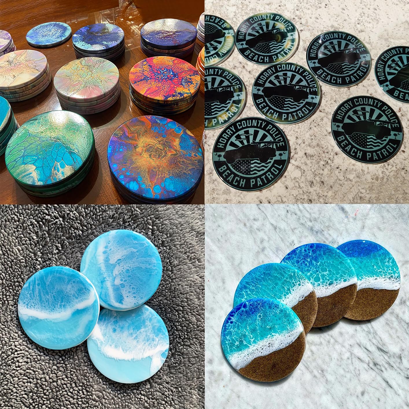48 posavasos redondos de cerámica de sublimación con almohadillas de corcho, posavasos redondos de sublimación de 4 pulgadas para bebidas, transferencia de calor y piedra de cerámica