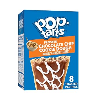 Pop-Tarts Toaster Pastries, Breakfast Foods, Baked in the USA, Frosted Chocolate Chip Cookie Dough, 13.5oz Box 8 Toaster Pastries