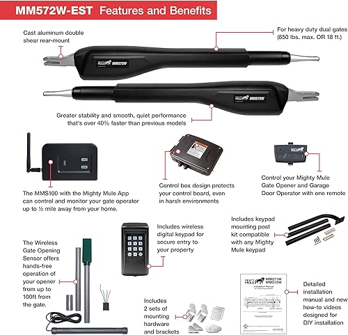 Miniatura 17 de Mighty Mule MM571W - Abridor de puerta inteligente de alta resistencia