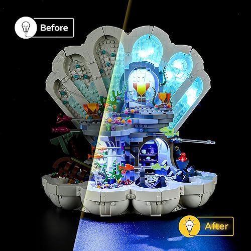 Miniatura 6 de YEABRICKS Luz LED para Lego-43225 Disney La Sirenita Royal Clamshell Bloques Modelo de bloques de construcción (juego de Lego no incluido)