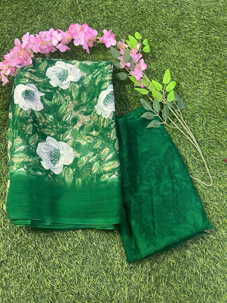 Exclusive fancy Georgette printed saree with Matching blouse-picture-31
