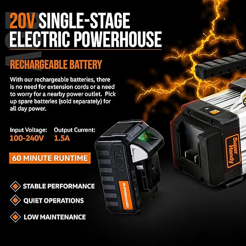 Miniatura 6 de SuperHandy Bomba de vacío inalámbrica de 20 V para HVAC y aire acondicionado automático, motor sin escobillas, 3CFM, 10Pa Ultimate Vacuum, una