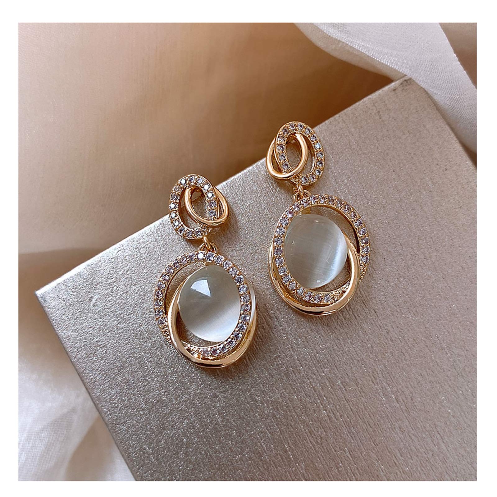 Jewelry Earrings الأقراط الإناث الفضة الاسترليني أوبال مزاجه جديد العصرية أقراط اليشم الراقية Earrings