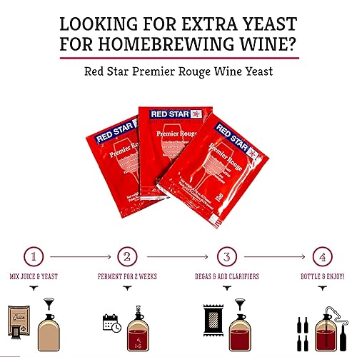 Miniatura 4 de Craft A Brew - Levadura de vino Red Star Premier Rouge - Levadura de vino seco - Para vinos tintos aromáticos con cuerpo completo - Ingredientes
