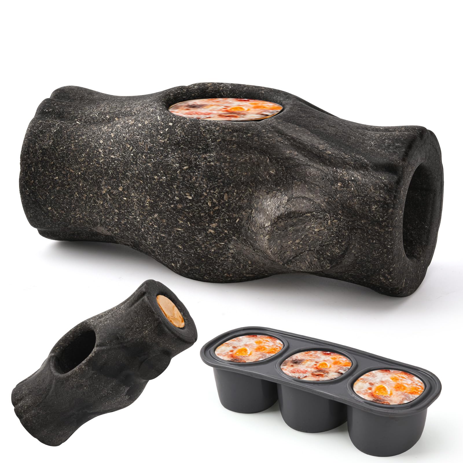 AUSCAT Indestructible Dog Frozen Treat Toy, Dog Enrichment Toys for Aggressive Chewers, Durable Chew Toy to Keep Them Busy, Stump Shape