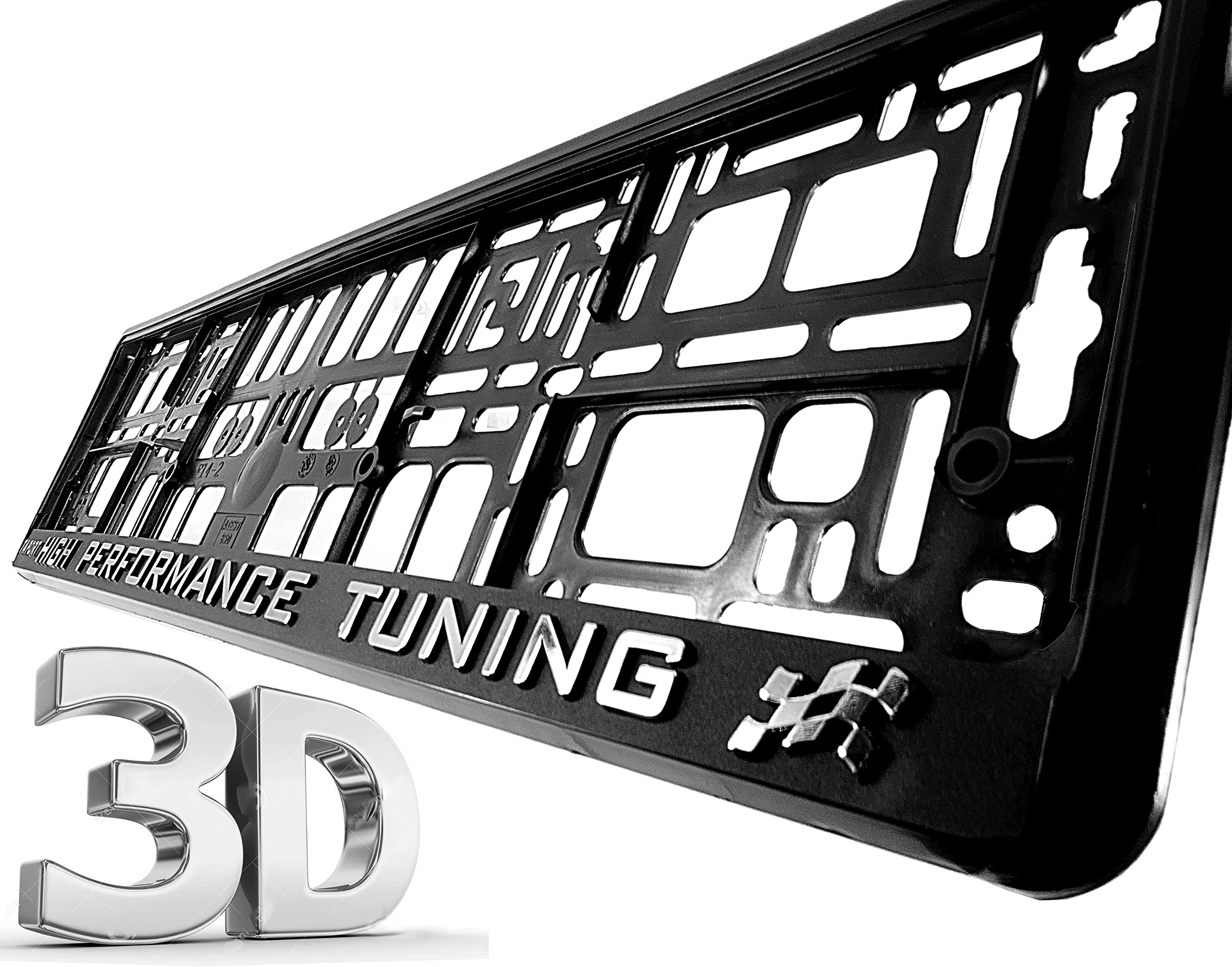 2XSILVER S-LINE PORTATARGA Supporto Targa Telaio Surround per Audi A3