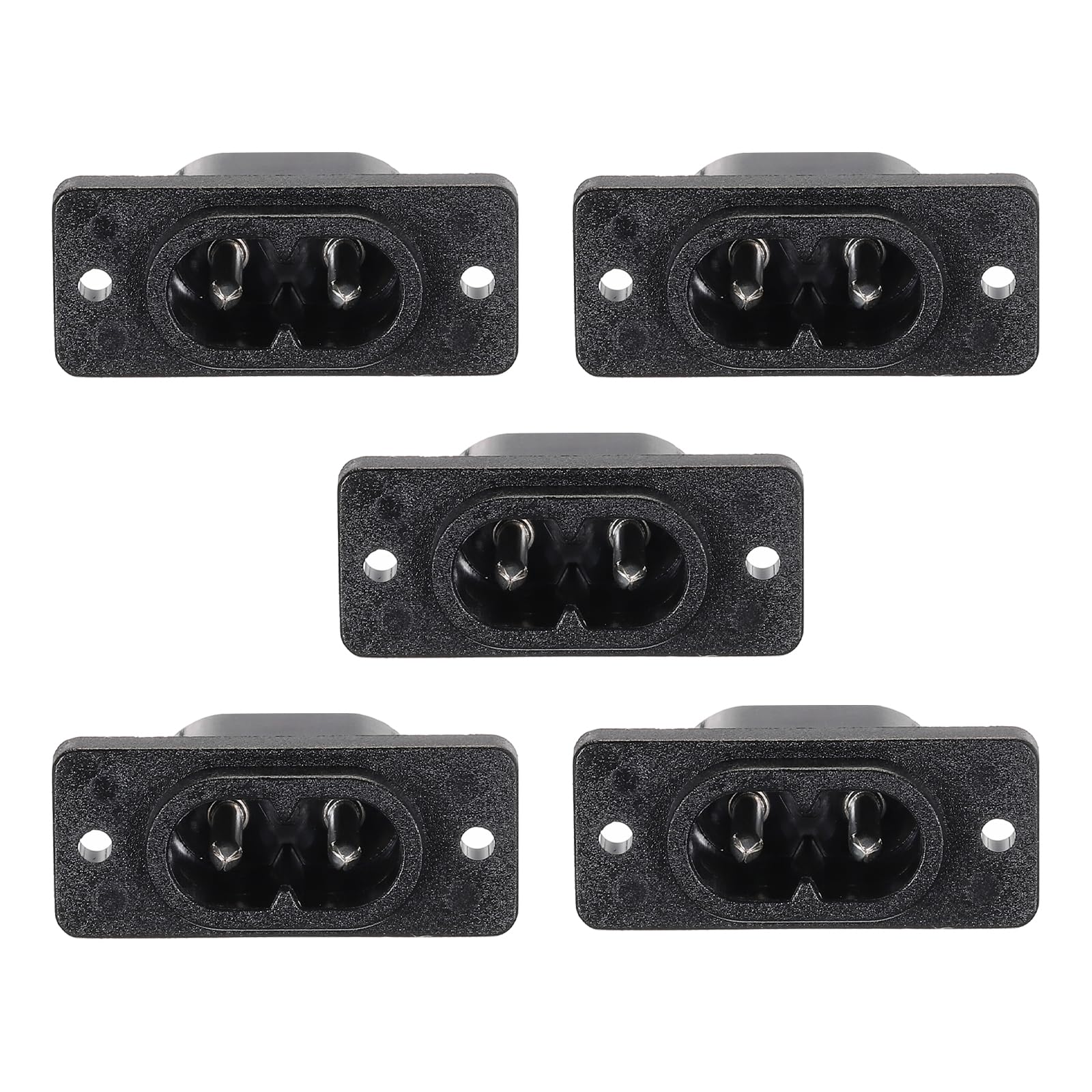 uxcell C8 Panel Mount Plug Adapter 250V AC 2.5A 2Pins IEC Inlet