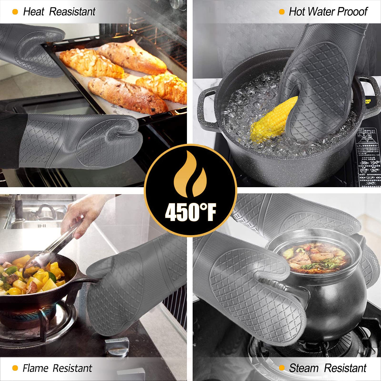 2er-Set Lustige Ofenhandschuhe & Topflappen Aus Silikon – Hitzebeständig, Rutschfest, Perfekt Für Küche & Grill