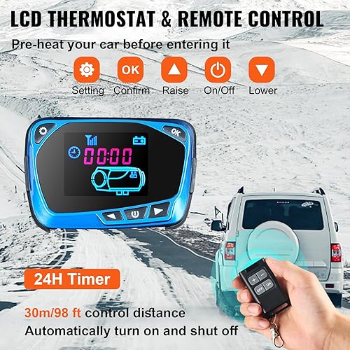 Miniatura 53 de VEVOR Calentador de aire diésel, calentador diésel todo en uno de 12 V 8 KW, calentador de estacionamiento diésel con control remoto y silenciador
