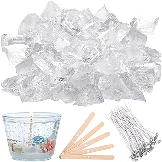 MTLEE 6 lb Gel Wax for Candle Making, Clear Jelly Candle Wax with Wooden