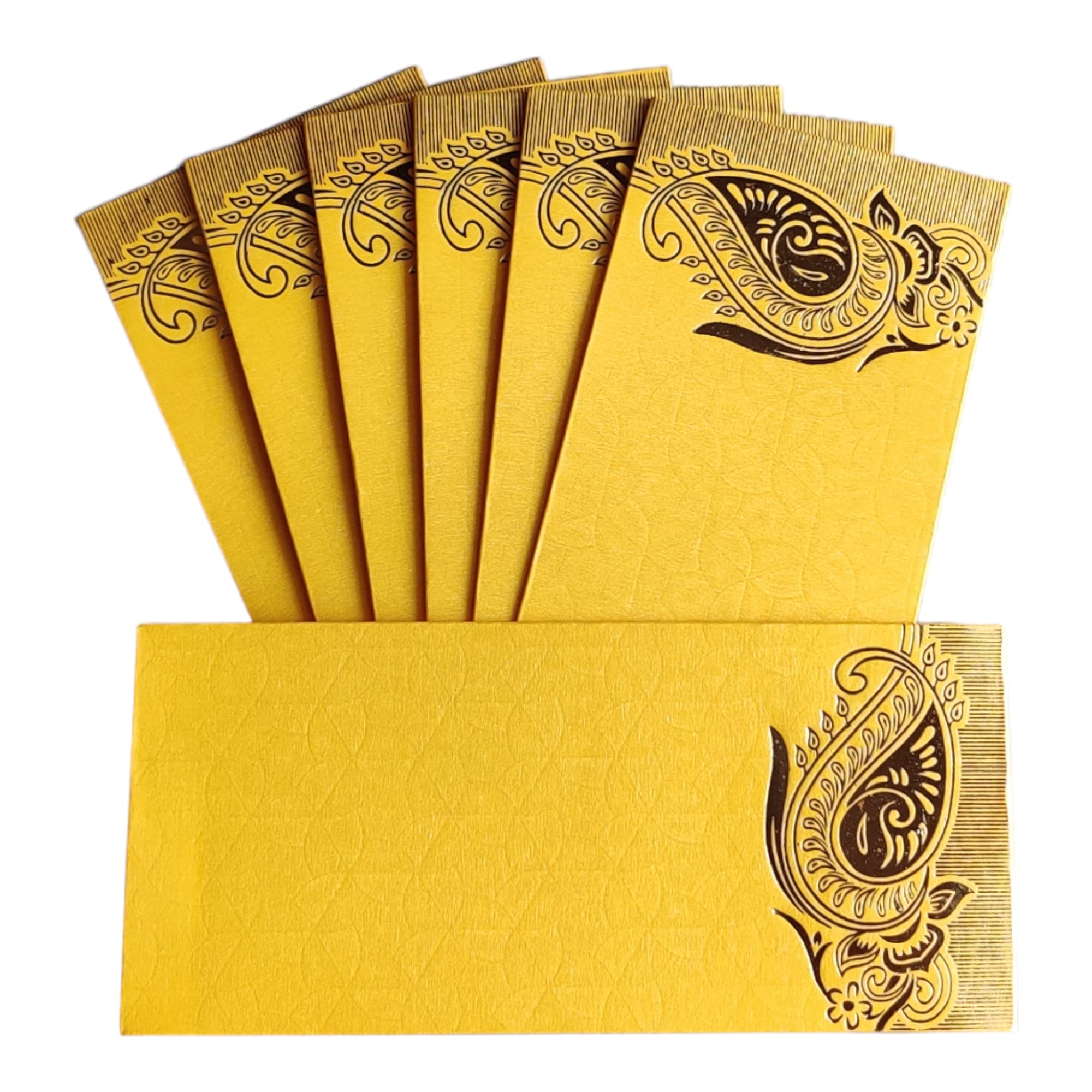 Jhintemetic® - Pack of 25 Matellic Bright-Yellow Colourful Designer Shagun Lifafa/Money Gift Envelope with Golden Matellic Keri for Gifting Money on Wedding, Birthday & Any Other Occasion (B09KNW624D) Amazon Price History, Amazon Price Tracker