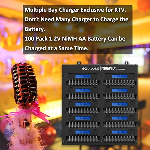 Miniatura 8 de Cargador de batería AA de 100 bahías alto LCD inteligente para KTV 1.2 V NIMH doble A baterías recargables a granel con función de descarga