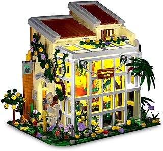 Beberlu Lighting House Building Kit, Street View Building Blocks Toys Ecological Park with LED Lighting, Architecture Model Building Kit for Adults Teens 1506 PCS