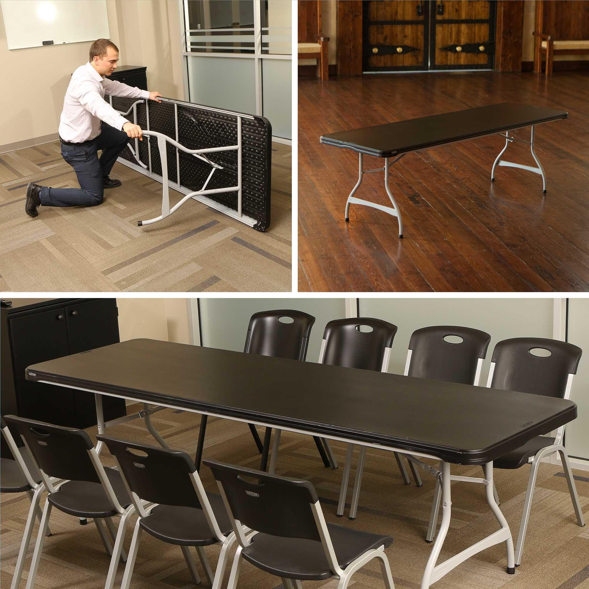 Amazon.com: Lifetime 8-Foot Folding Table, Black and Silver