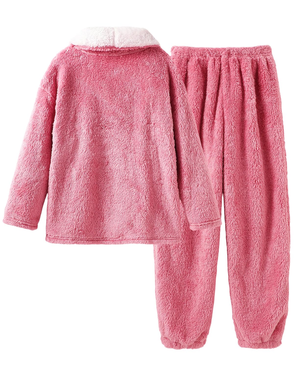 FishingDino Set di abbigliamento per bambini, taglia 122-152, due pezzi, a maniche lunghe, in flanella, per il tempo libero, con tasca a marsupio, colletto a risvolto, pantaloni da jogging