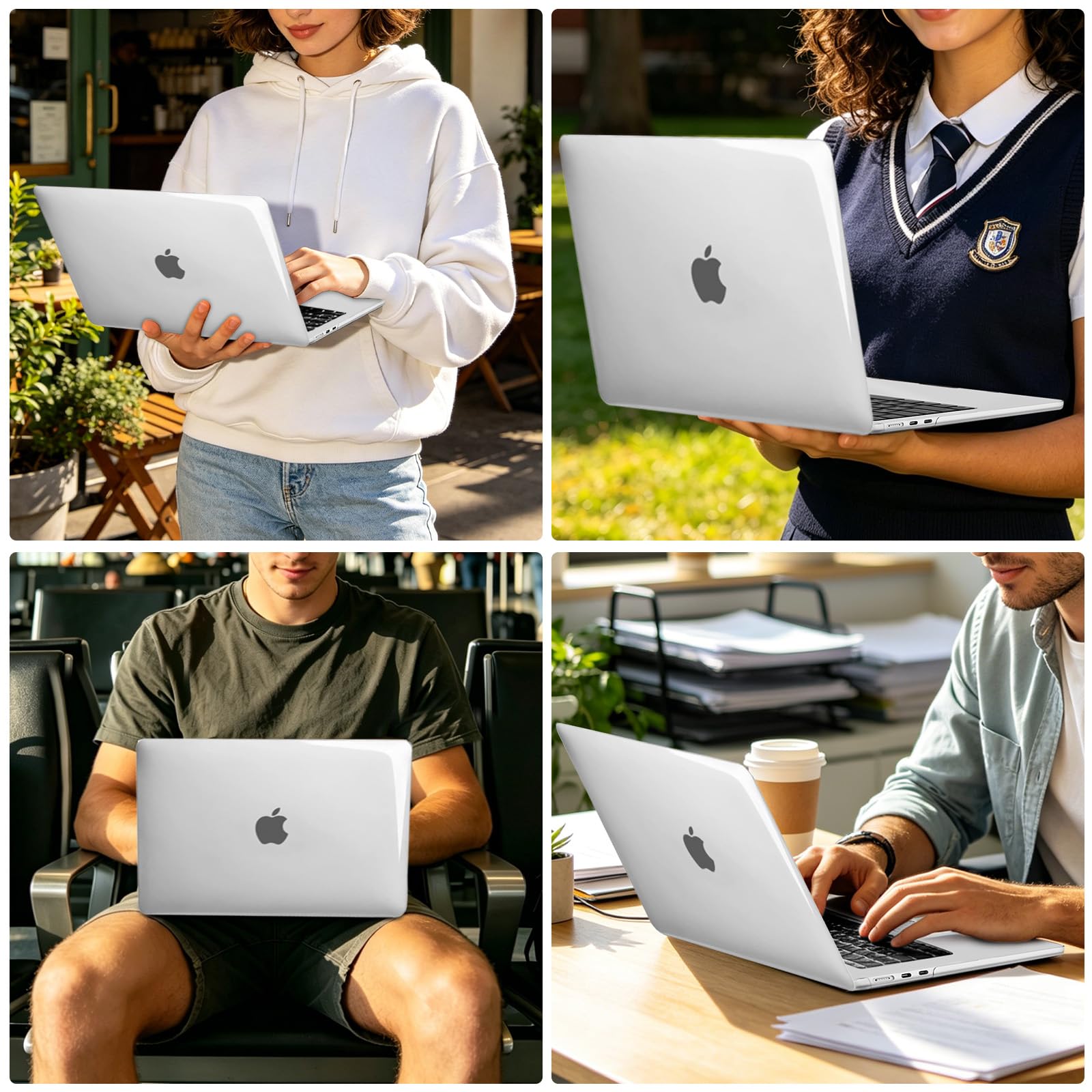 MOSISO Coque Compatible MacBook Air 13 Pouces M5 2026 M4 2025 M3 M2 2024-2022, Coque Rigide 13,6" A3449 A3240 A3113 A2681 Touch ID Film Clavier Cristal Clair