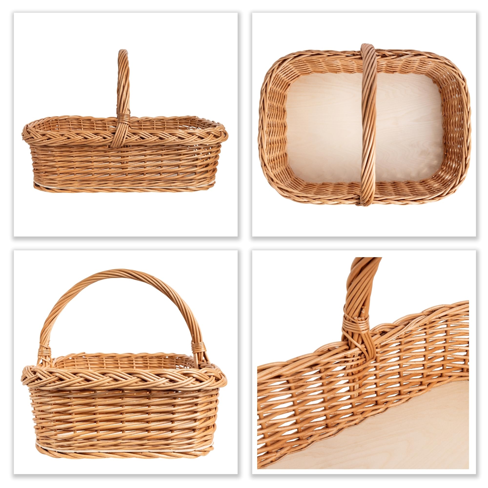 Creative Home Weidentablett Korbtablett mit Henkel | 55x42 cm (+/-2cm)