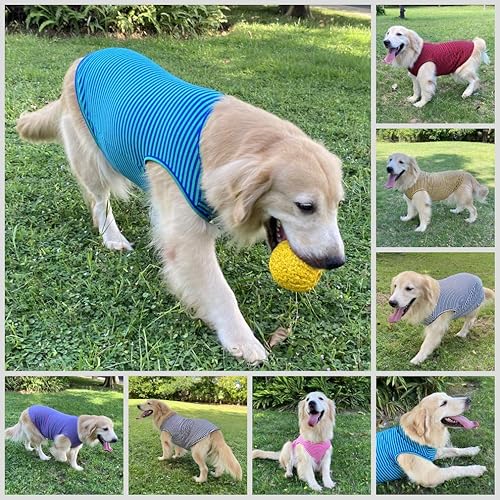 Miniatura 5 de Camisas de algodón a rayas, chaleco básico transpirable para cachorros y gatos, súper suave, elástica, camiseta sin mangas, moda y bonito color para