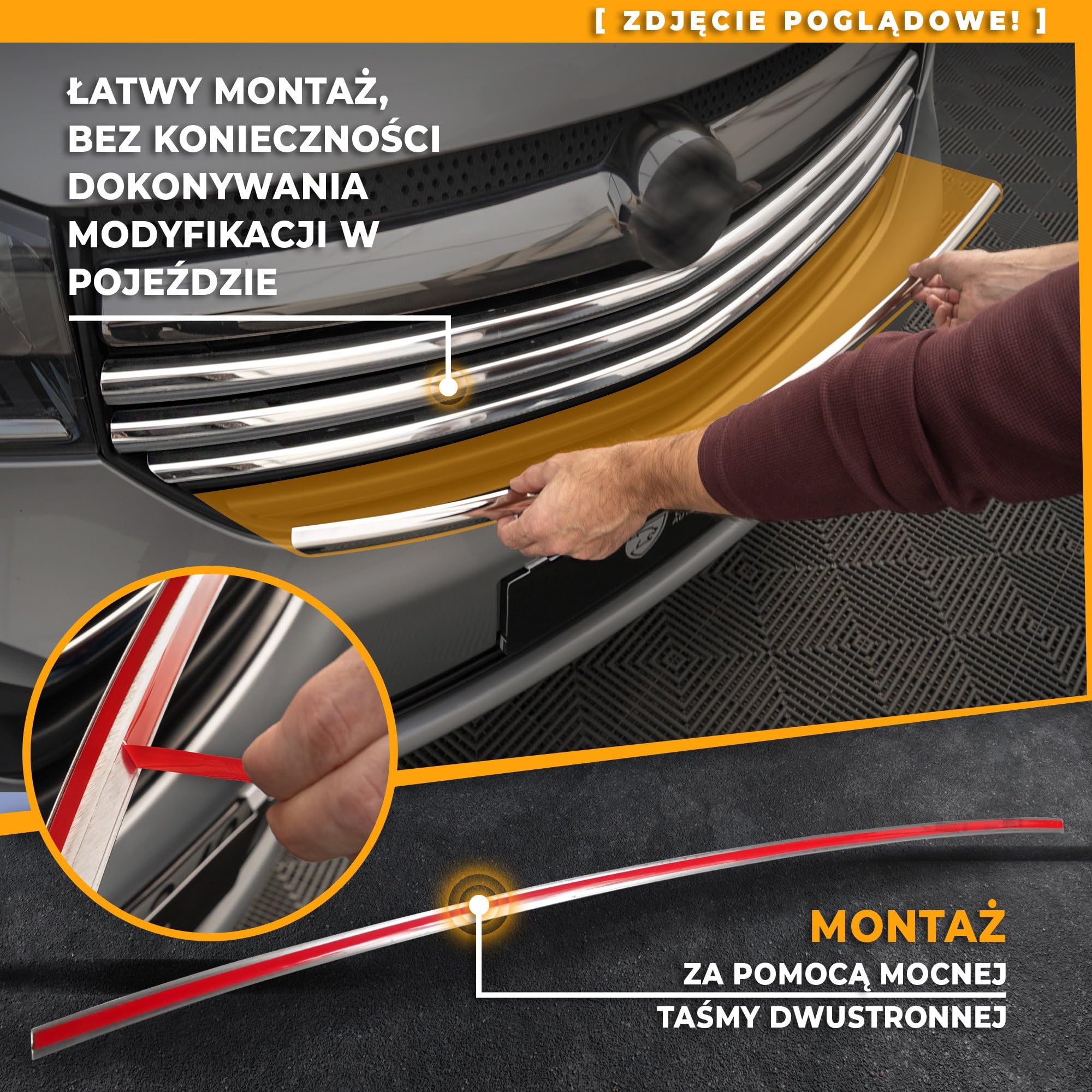 CHROMEMASTER | Kompatybilne z VW T6.1 Caravelle 2019-2024 | Listwy Atrapy Przedniej; Listwy na Grill Auta; Stal Nierdzewna Polerowana | Idealne Dopasowanie | Nowy, Atrakcyjny Wygląd Samochodu