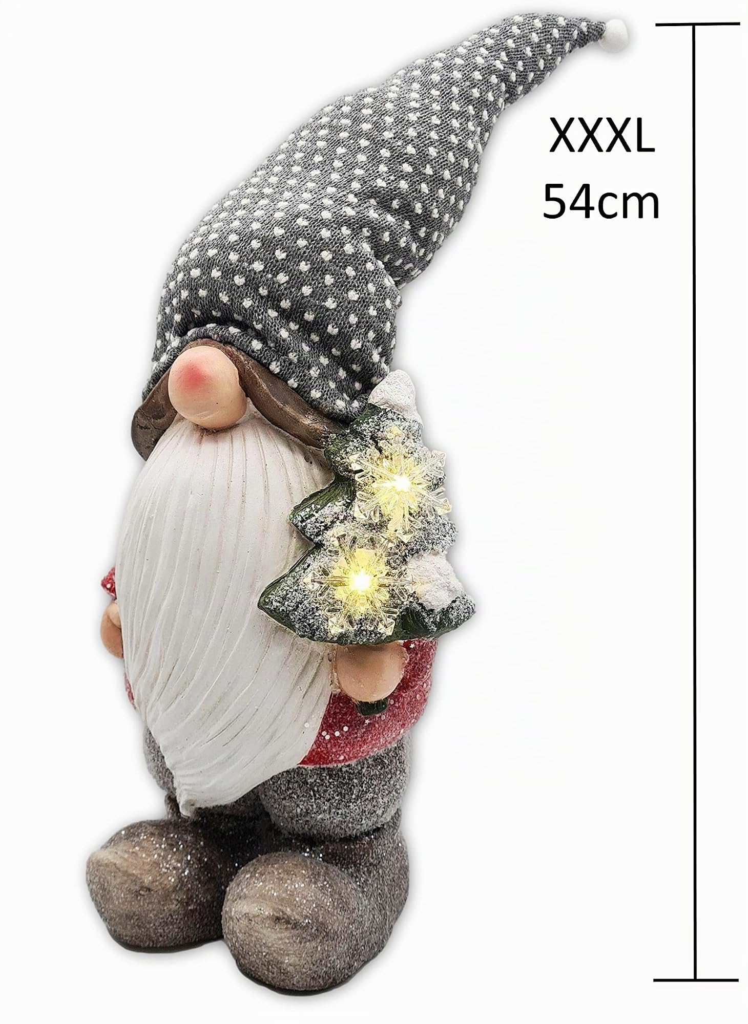 Wichtelstube-Kollektion XL Wichtel Figuren Weihnachten 54cm mit LED Stern Weihnachtsdeko aussen