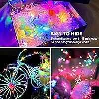 Vista 4 de AIKEI Paquete de 12 luces LED de hadas que funcionan con pilas, guirnaldas de luces impermeables de 7 pies, 20 luces LED de luciérnagas estrelladas