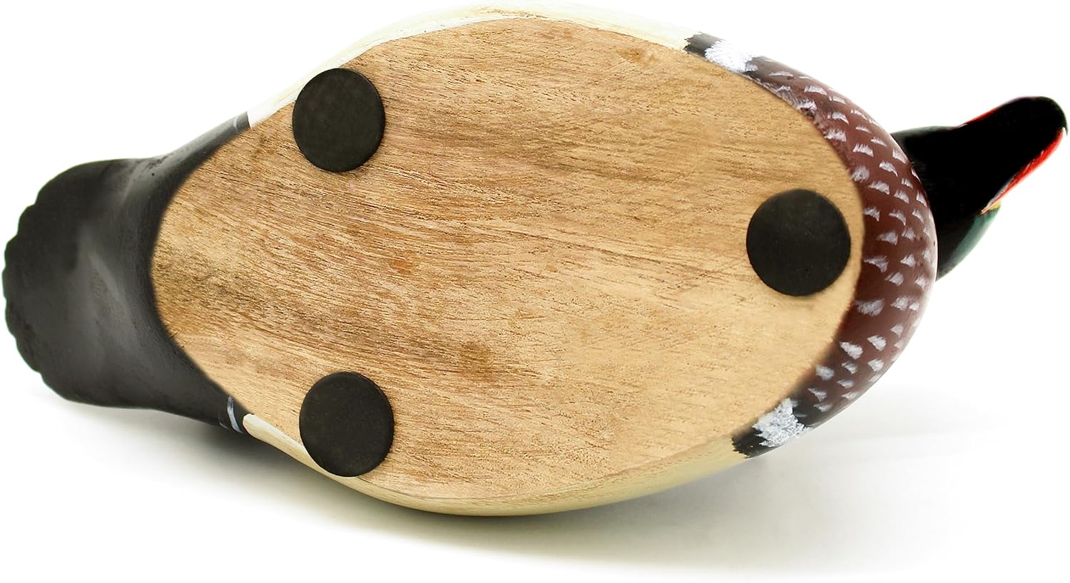 CVHOMEDECO. Primitives Hand Engraving and Painted Wood Wild Duck Farmhouse Figurine Mallard Decorative Accent, 10-1/2 Inch