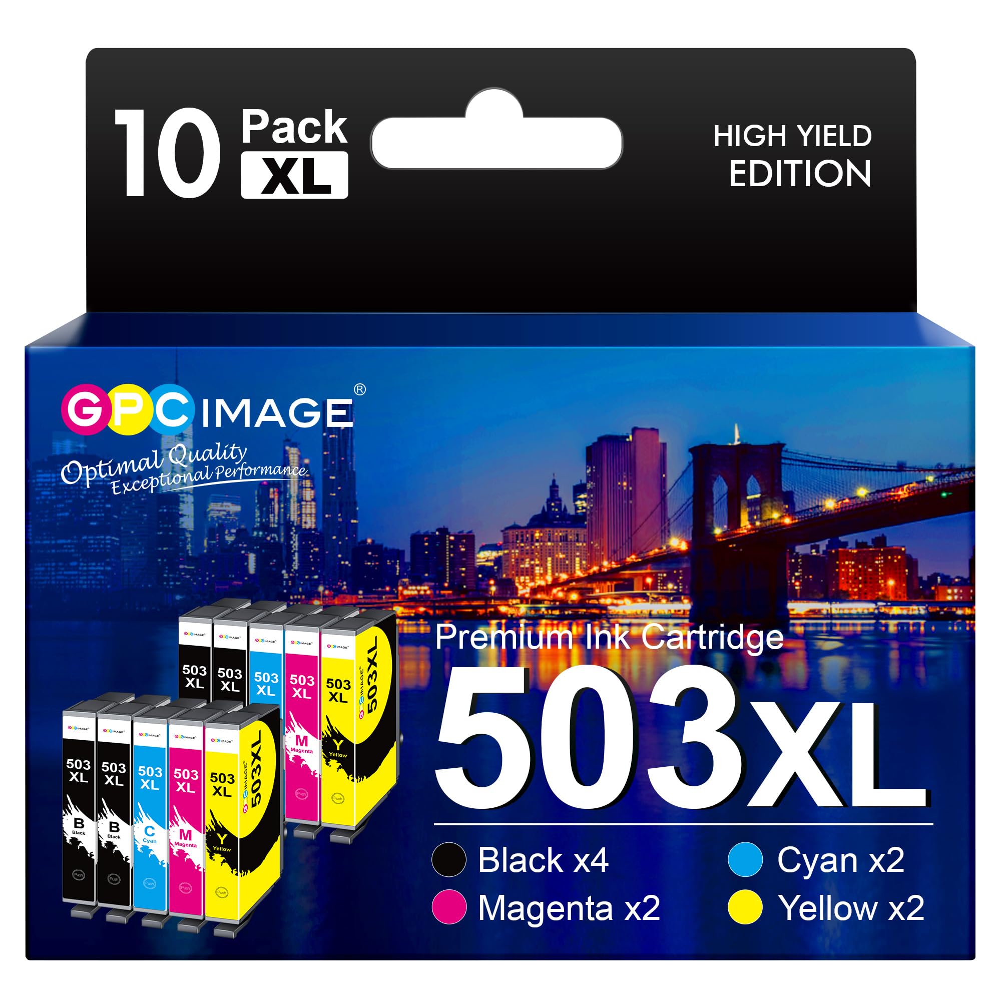 GPC Image 503XL Patronen Kompatible für Epson 503XL Multipack 503 XL 503 für Epson XP 5200 Druckerpatronen XP5200 WF 2960 WF-2960DWF WF2960 WF2960WDF WF-2965 WF2965 WF-2965DWF XP-5205 (10er-Pack)