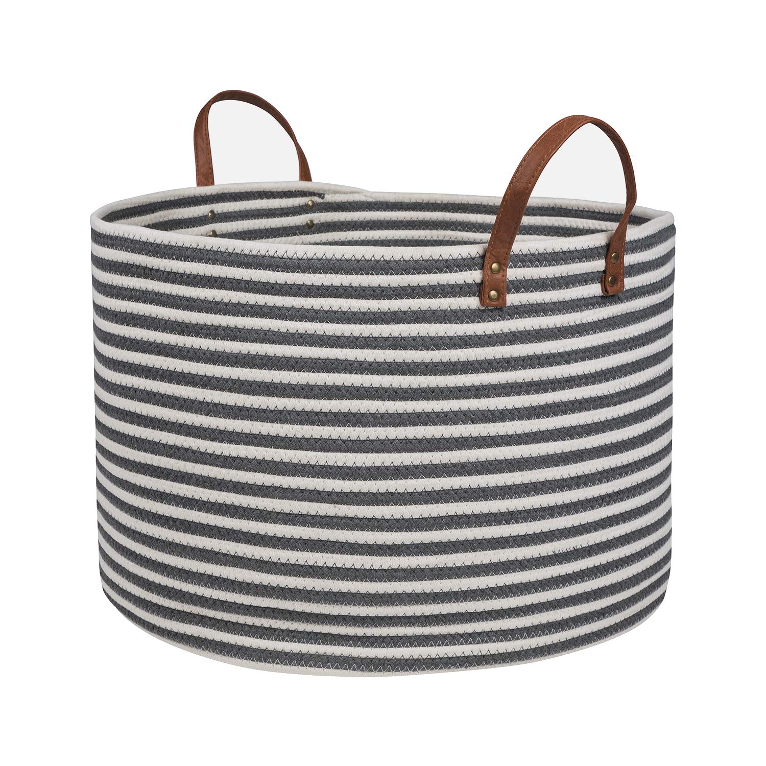 Extra Large Storage Basket - 21" X 21"X 14" XXXL Extra Large Toy Storage Basket - Woven Laundry Basket with Handles - Extra Large Decorative Basket for Blankets,Round,Soft,for Kid’s Living Room