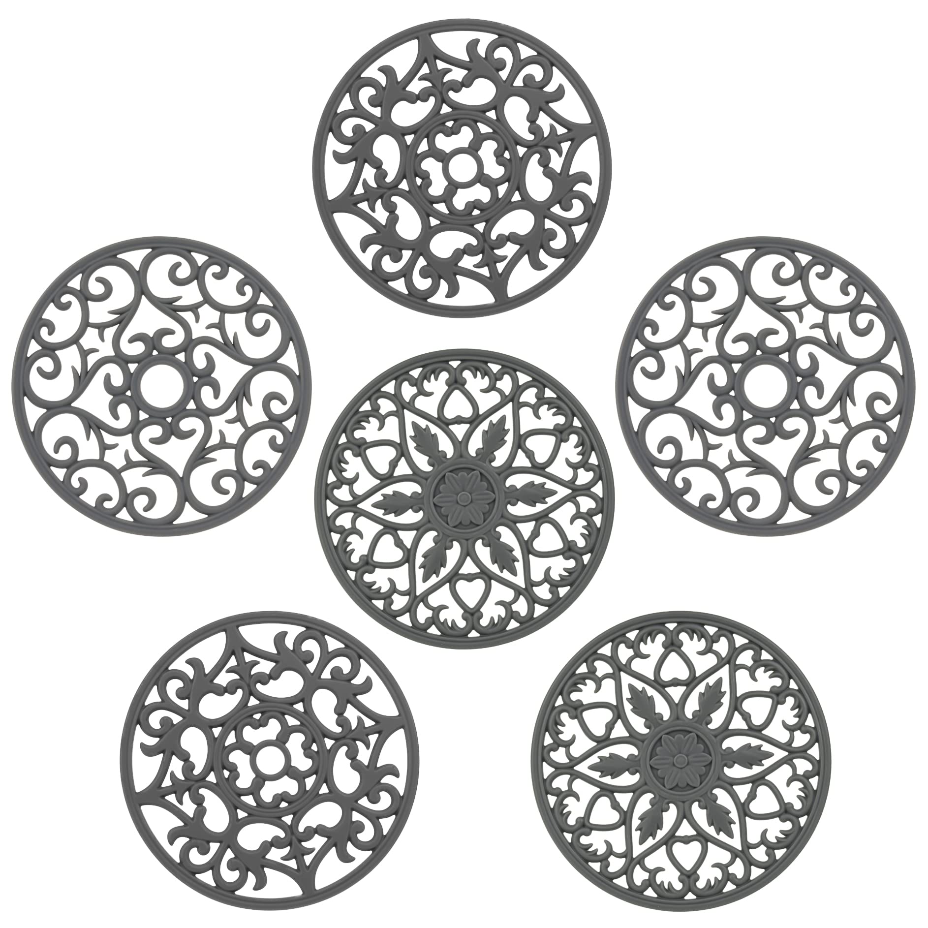 Salvamanteles para platos calientes, almohadillas calientes para cocina, salvamanteles de silicona para encimeras y sartenes, salvamanteles para encimeras de cuarzo, juego de 6 soportes de