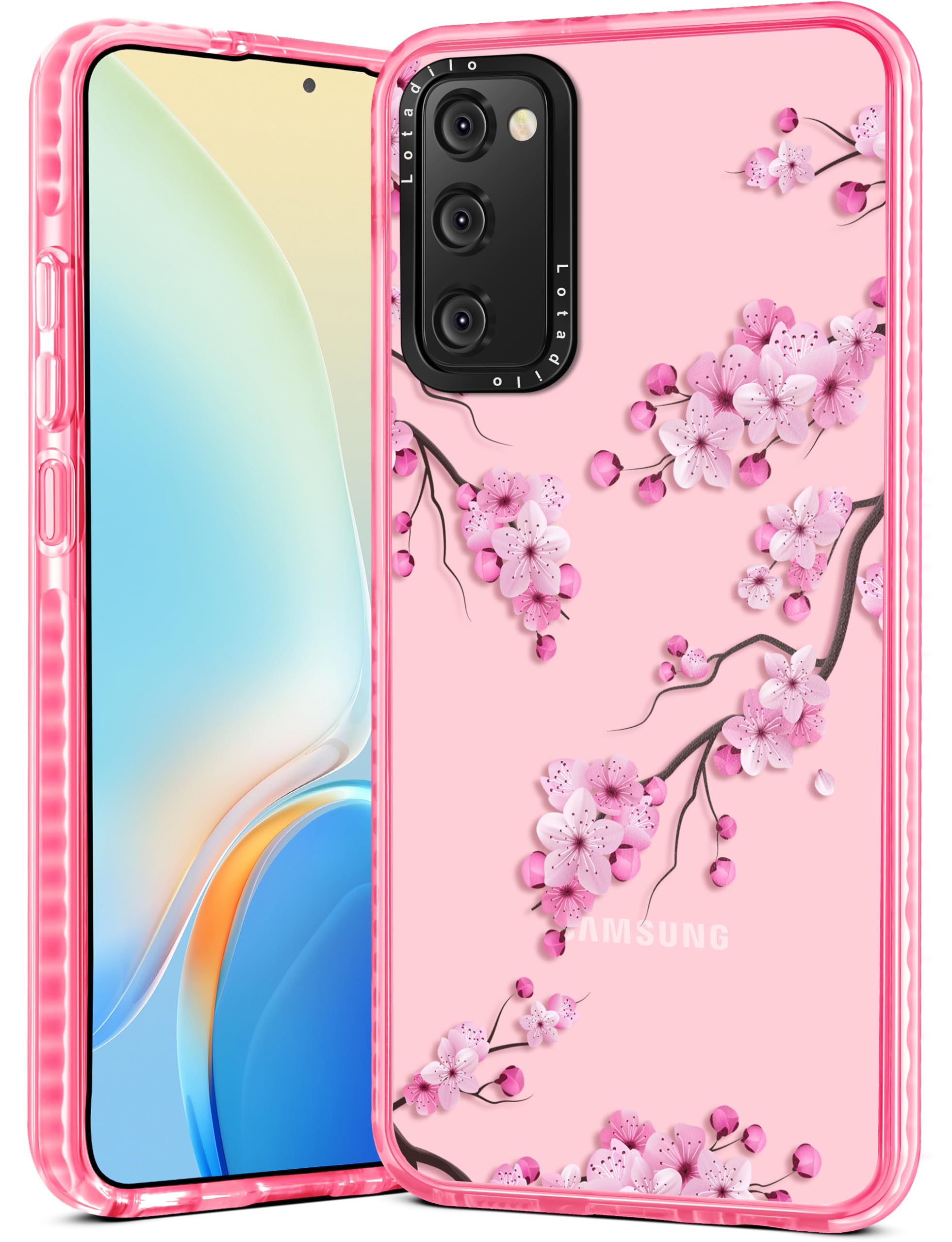 Lotadilo Cute Case for Galaxy S20 FE 5G - for Women Girls Kawaii Funny Design Fun Aesthetic Peach Blossom Fashion Girly for Teens Pattern TPU Bumper