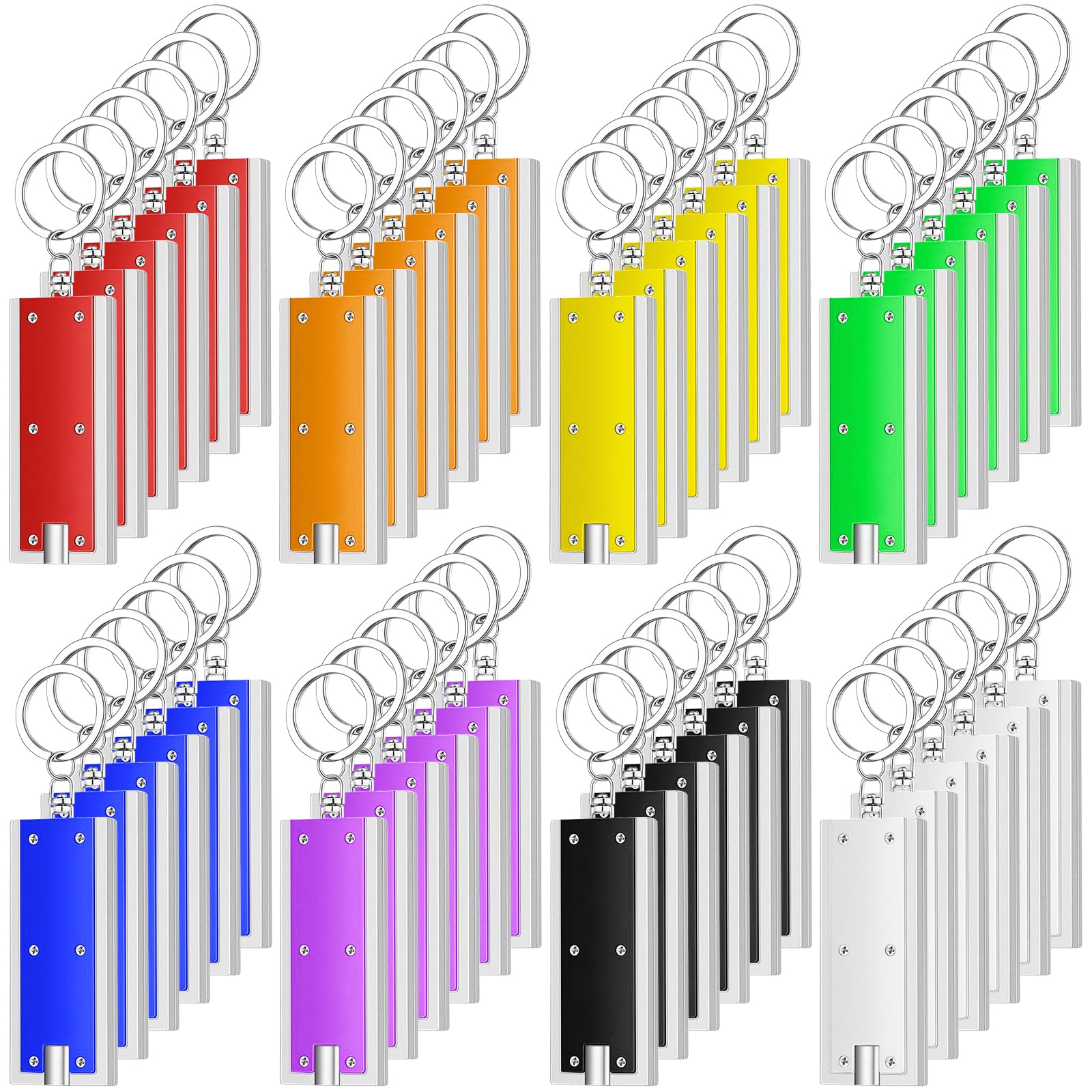 Mini Keychain Flashlights - 50 Pack, LED Camping Lights -1
