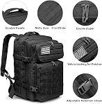 G4Free Sac à dos tactique militaire 3 Journée Molle Sacs à épaules pour randonnée Camping Trekking Chasse Pêche