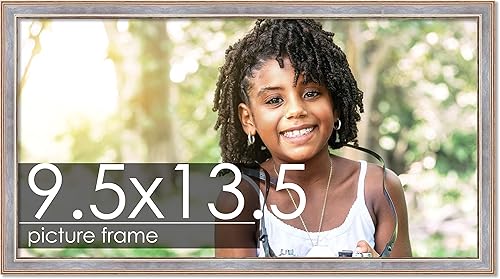 Marco de madera antigua maciza con acabado plateado y peltre de 9.5 x 13.5 pulgadas, marco de fotos de madera maciza, incluye acrĂlico UV, parte Marco de madera antigua maciza con acabado plateado y peltre de 9.5 x 13.5 pulgadas, marco de fotos de madera maciza, incluye acrĂlico UV, parte