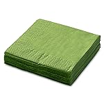 Leaf Green Beverage Napkins, 3-Ply Disposable Paper Napkins-Bar, Cocktail, Weddings, Birthday, EU Made, (20 Count)