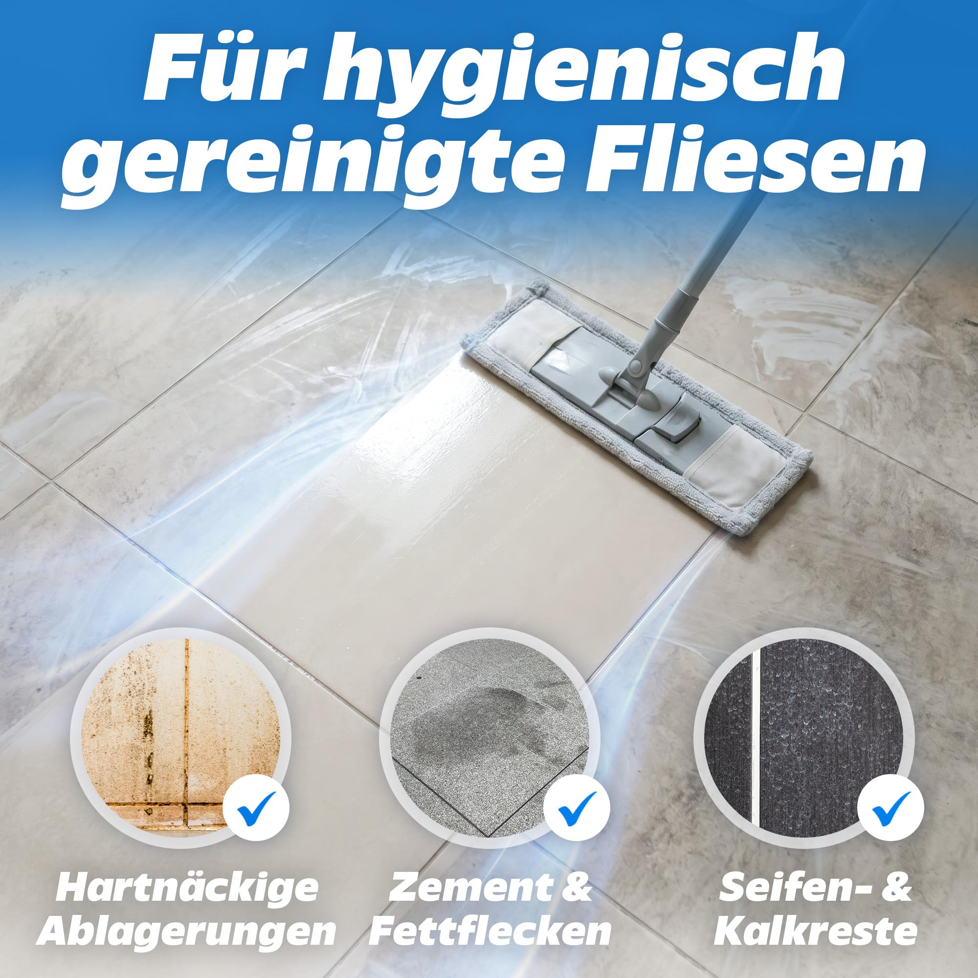 PRINOX 4x 1000ml Fliesenreiniger & Fugenreiniger Konzentrat EXTRA STARK - Reiniger zum Entfernen von hartnäckigen Verschmutzungen, Kalk oder Seifenresten im Bad