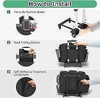 Vista 5 de LoDrid Bolsa de limpieza con ruedas con carrito desmontable, carrito de limpieza portátil con ruedas para suministros, organizador profesional