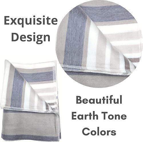 Miniatura 3 de Manta de lana de alpaca  Supersuave, ligera, transpirable e hipoalergénica  No pica ni raya (gris blanco varicolor, Queen (estándar de Estados