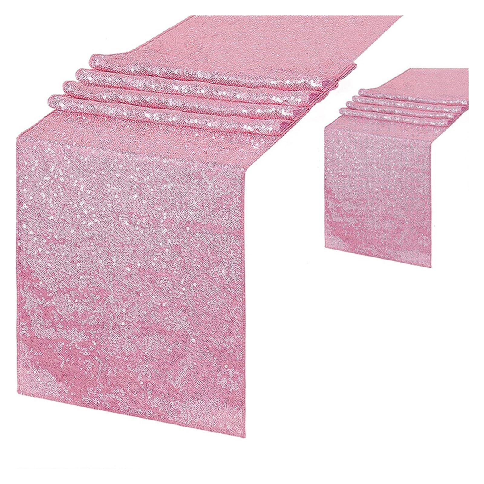 Disco Table Runner Glitter Sequin Table Runner Wedding Dining Decorations For Shower Girl Birthday Party Sparkling(Pink,30x275cm)