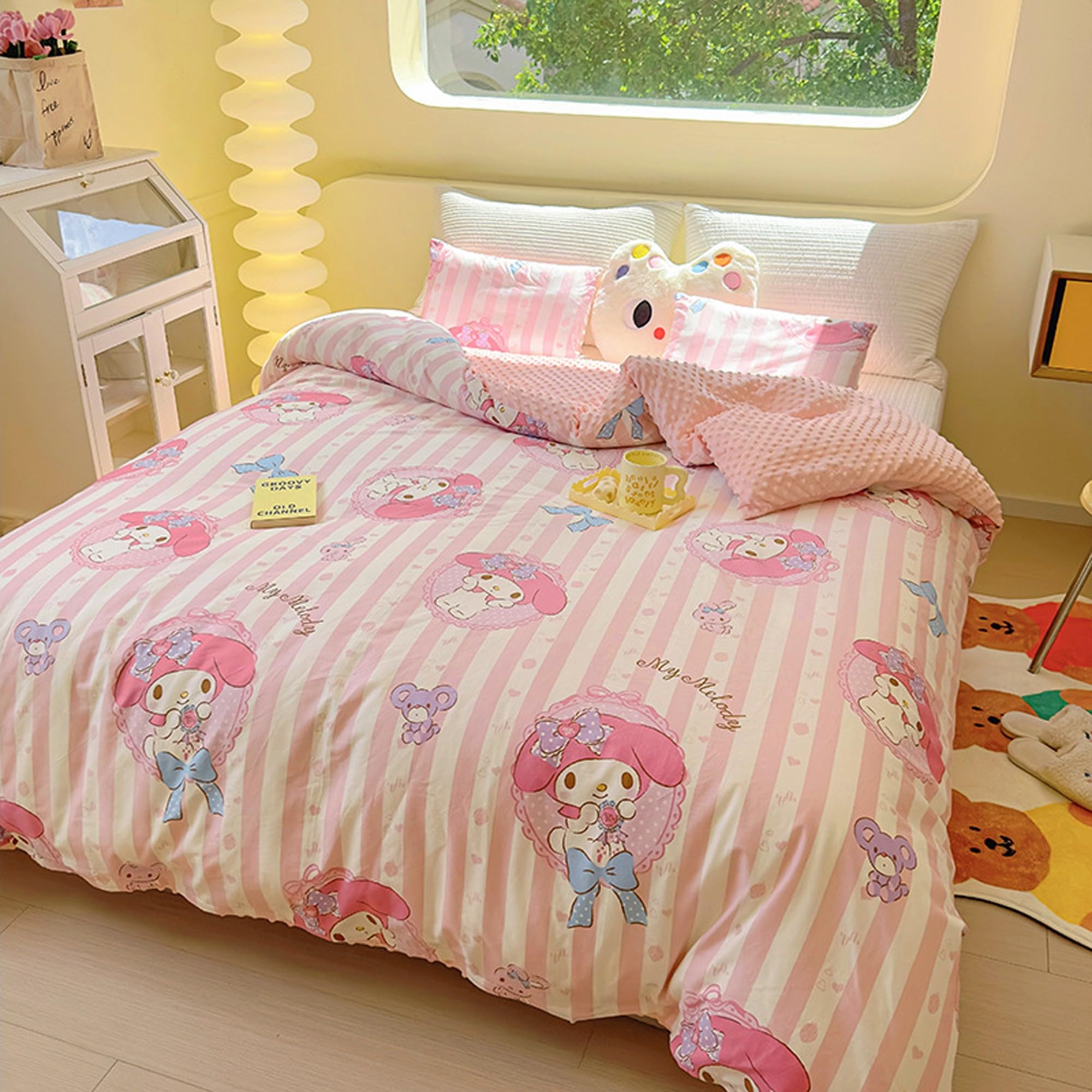 Roffatide Cartoon Melody Fleece Blanket Fuzzy Soft Blanket Microfiber Cozy Throw Blanket for Couch Bed Sofa (Excluding pillowcase) 150 * 200cm